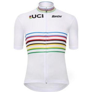 Santini Womens UCI Official World Champion Master Jersey Fietsshirt (Dames |wit)