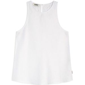 ECOALFvoor vrouwen. MCWGASRJAZZ00710S25-000 Jazz overhemd wit (XS), Casual, Vlas, Mouwloos / spaghettibandjes, Duurzaam