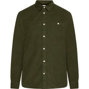 KnowledgeCotton Apparel Regular 26-Wales Corduroy Shirt Overhemd (Heren |olijfgroen)