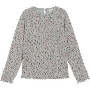 Minymo Kids T-Shirt L/S AOP Rib Longsleeve (Kinderen |grijs)