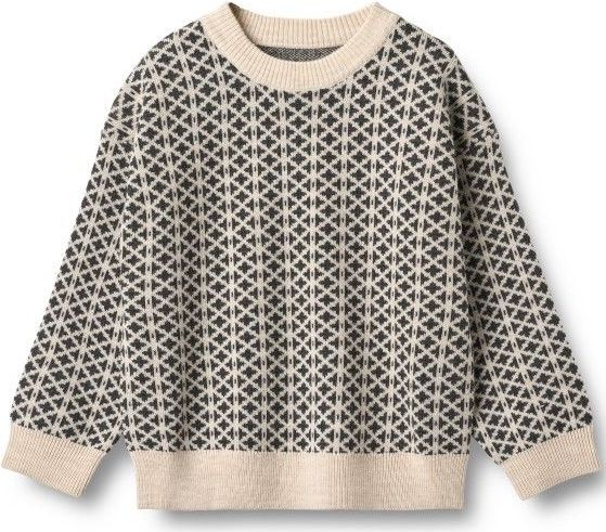 WHEAT Trui 'Elias'  sand / zwart