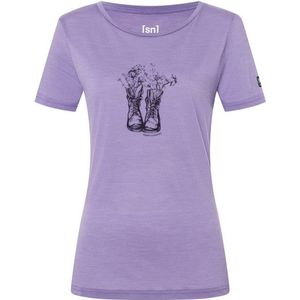 supernatural Womens Flower Boots Tee Merinoshirt (Dames |purper)