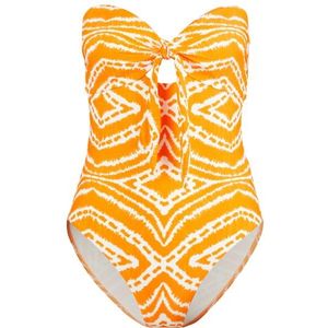 Seafolly Womens Zanzibar Twist Tie Front One Piece Badpak (Dames |oranje)