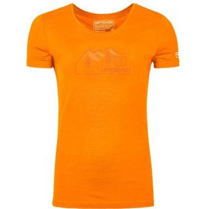 Ortovox Womens 150 Cool Vintage Badge T-Shirt Merinoshirt (Dames |oranje)