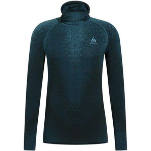 Odlo Performance Warm Blackcomb Bl Top Facemask L/S Synthetisch ondergoed (Heren |blauw/zwart)