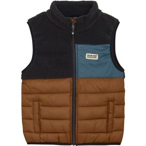 Color Kids Kids Fleece Waistcoat With Quilt Fleecebodywarmer (Kinderen |bruin/zwart)