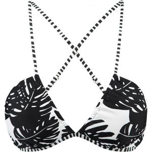 Barts Womens Banksia Plunge Cross Back Bikinitop (Dames |zwart)