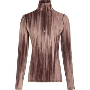 Icebreaker - Merino 260 Tech Vertex L/S Half Zip AOP - Merino-ondergoed - Bruin