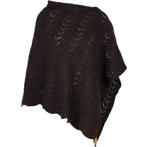 Albmerino Womens Ajour Poncho Poncho (Dames |zwart)