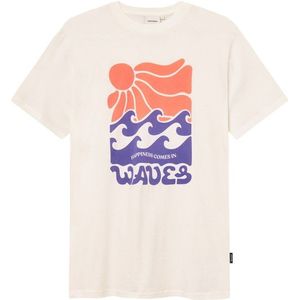 DEDICATED T-Shirt Stockholm Happy Waves T-shirt (Heren |wit)