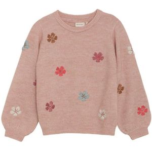 Minymo Blouse - Gebreid - Misty Rose m. Bloemen - Minymo - 4 jaar (104) - Shirts