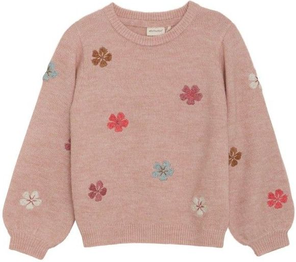 Minymo Blouse - Gebreid - Misty Rose m. Bloemen - Minymo - 4 jaar (104) - Shirts