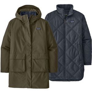 Patagonia Womens Pine Bank 3-In-1 Parka Lange jas (Dames |bruin |waterdicht)