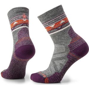 Smartwool Womens Hike LT Cushion Zig Zag Valley Mid Crew Wandelsokken (Dames |grijs)