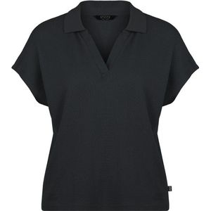 Stoic Womens WoolHemp VarbergSt Pique Polo Poloshirt (Dames |zwart)