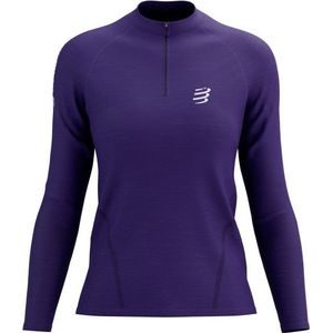 Compressport Womens Trail Half Zip L/S T-Shirt Hardloopshirt (Dames |purper/blauw)