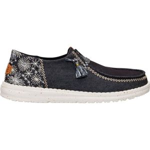 HeyDude Womens Wendy Funk Embroidered Floral Sneakers (Dames |grijs)