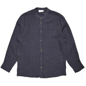 Mazine Stand Collar Linen Shirt Overhemd (Heren |grijs)