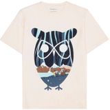 KnowledgeCotton Apparel Regular Seagrass OWL Printed T-shirt (Heren |wit)