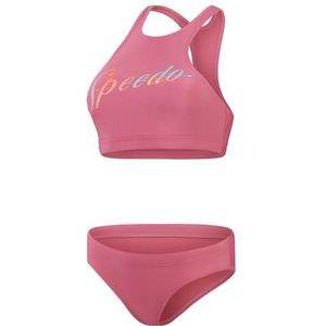 Speedo Womens Logo Volley 2 Piece Bikini (Dames |roze)