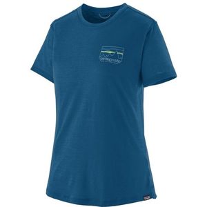 Patagonia Womens Cap Cool Merino Graphic Shirt Merinoshirt (Dames |blauw)