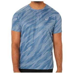 Asics Core All Over Print S/S Top Hardloopshirt (Heren |blauw)