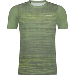 Shimano Spazio Short Sleeves Jersey Printed Fietsshirt (olijfgroen/groen)