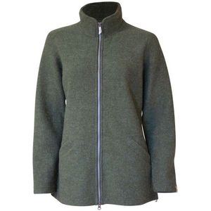 Ivanhoe of Sweden Womens Brodal Long Classic Wollen vest (Dames |grijs/olijfgroen)