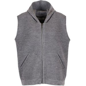 Albmerino Womens Oversize Weste Waffel Merinobodywarmer (Dames |grijs)