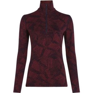 Icebreaker Womens 260 Vertex L/S Half Zip Frozen Forms Merino-ondergoed (Dames |rood/bruin)