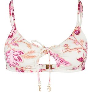 Seafolly Womens Silkroad Drawstring Keyhole Bralette Bikinitop (Dames |wit/roze)
