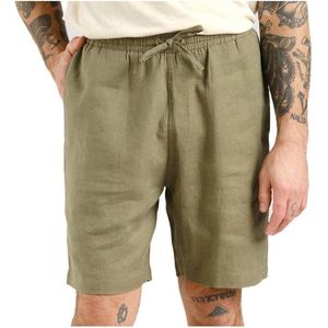 DEDICATED Shorts Vejle Linen Short (Heren |olijfgroen)