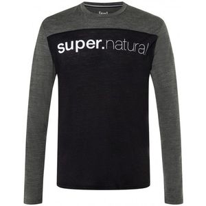 supernatural Contrast L/S Merinolongsleeve (Heren |zwart/grijs)