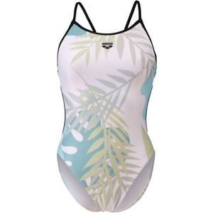 Arena Womens Light Floral Swimsuit Lace Back Badpak (Dames |grijs)