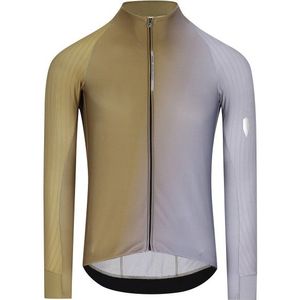 Q365 Gregarius Hybrid Big Fade Long Sleeve Jersey Fietsshirt (Heren |beige)