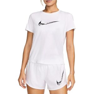 Nike Womens One Swoosh Dri-Fit Shirt Hardloopshirt (Dames |wit)