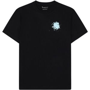 KnowledgeCotton Apparel Water Is Life Regular Jersey Tee T-shirt (Heren |zwart)