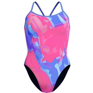 Speedo Womens Placement Digital Turnback Badpak (Dames |roze)