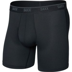 Saxx Quest Quick-Dry Mesh Boxer Brief Fly Synthetisch ondergoed (Heren |zwart)