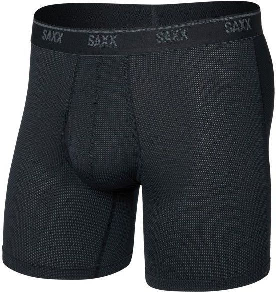 Saxx Quest Quick-Dry Mesh Boxer Brief Fly Synthetisch ondergoed (Heren |zwart)