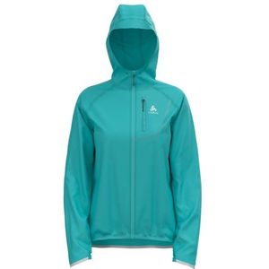 Odlo Womens Dual Dry Performance Knit WP Jacket Regenjas (Dames |turkoois |waterdicht)