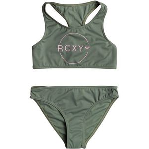 Roxy Kids Basic Active Crop Top Set Bikini (Kinderen |olijfgroen)