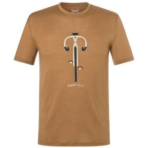 supernatural Vintage Bike Tee Merinoshirt (Heren |bruin/beige)