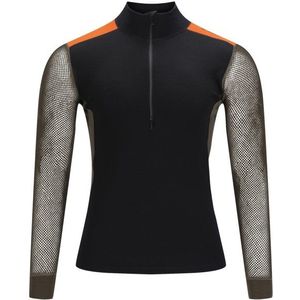 Aclima WoolNet Hybrid Mockneck Merino-ondergoed (Heren |zwart)