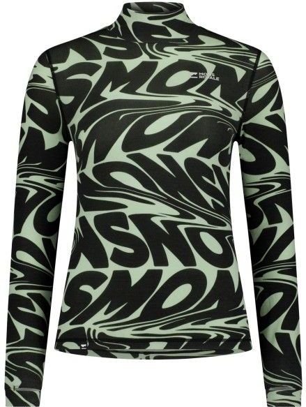 Mons Royale Womens Cascade Merino Base Layer Mock Neck L/S Merino-ondergoed (Dames |zwart)