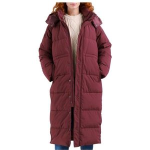 DEDICATED Womens Long Puffer Jacket Karmas Lange jas (Dames |rood)