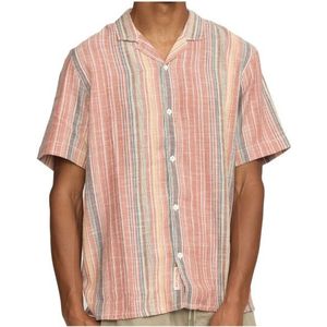 Revolution Short-Sleeved Cuban Cotton Shirt Overhemd (Heren |roze)