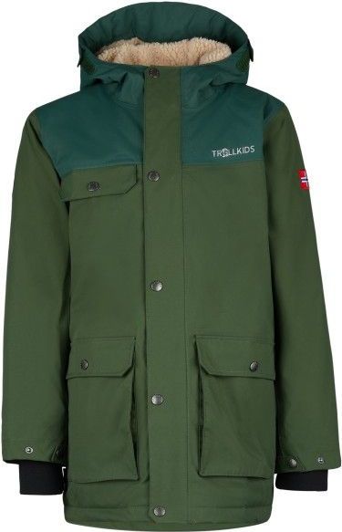 TROLLKIDS - Gudvangen Jacket - Winterjas - Groen - Polyester - Sherpa Voering