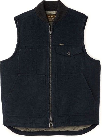 Filson - Wollen Mouwloze Jas - Blauw - Lichtgewicht Gewatteerde Isolatie