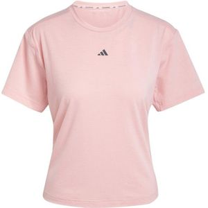 adidas Womens Power Back Coutout 3-Stripes Tee Sportshirt (Dames |roze)